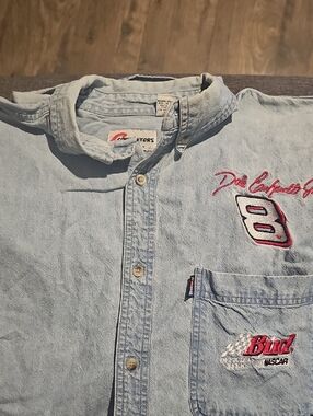 80s Dale Earnhardt Budweiser Competitors View Xlarge Jean Shirt Vibtage Denim